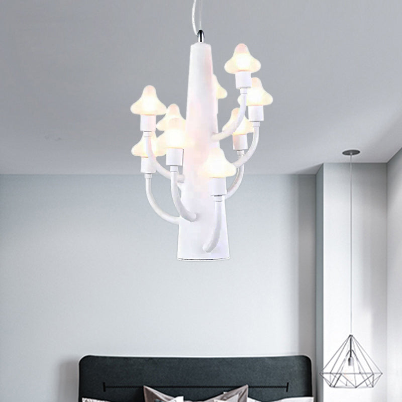 White Branch Pendant Light with Mushroom Kids Metal Hanging Light for Restaurant Bedroom 9 White Clearhalo 'Ceiling Lights' 'Chandeliers' Lighting' options 201413_2a27d270-dd5d-4d45-8ef4-1dee5967e753