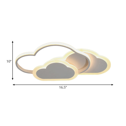 Cloud Girls Bedroom Ceiling Mount Light Acrylic Cartoon LED Flush Light in Pink Clearhalo 'Ceiling Lights' 'Close To Ceiling Lights' 'Close to ceiling' 'Flush mount' Lighting' 201469