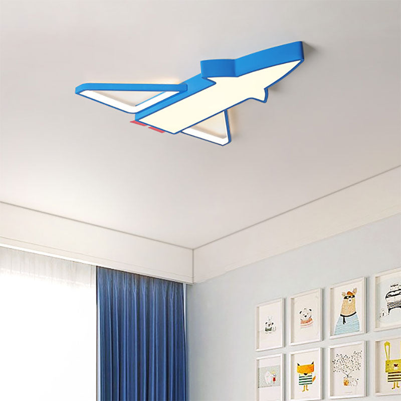 Child Bedroom Airplane Flush Ceiling Light Acrylic Cartoon LED Ceiling Lamp Clearhalo 'Ceiling Lights' 'Close To Ceiling Lights' 'Close to ceiling' 'Flush mount' Lighting' 201489