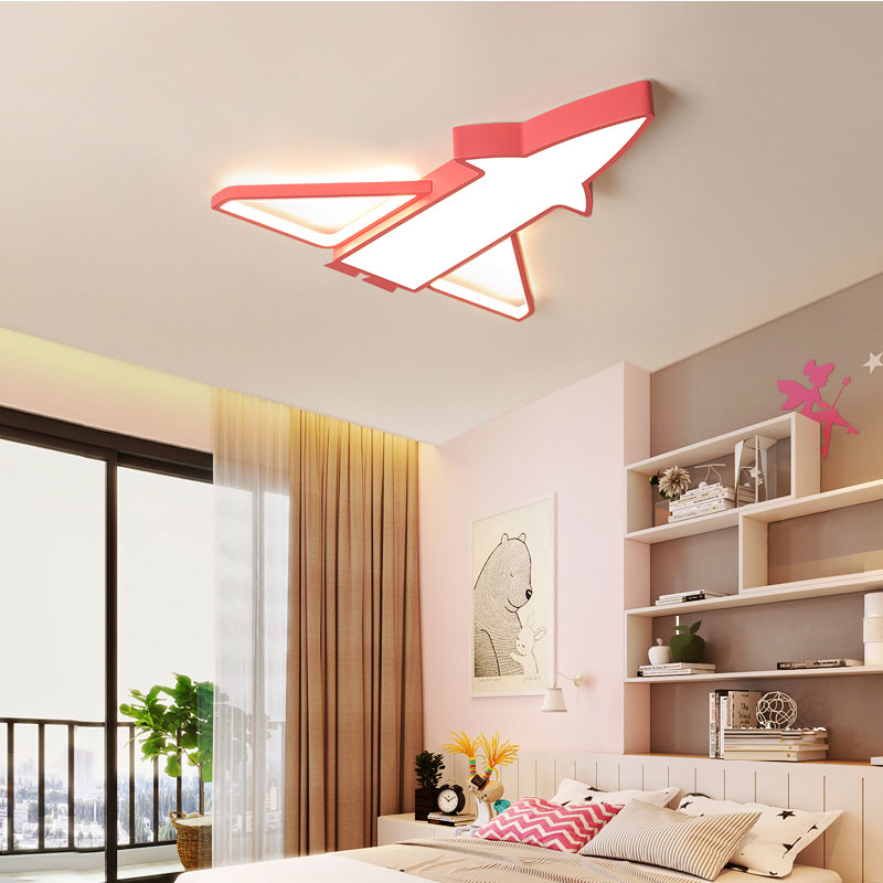 Child Bedroom Airplane Flush Ceiling Light Acrylic Cartoon LED Ceiling Lamp Pink Clearhalo 'Ceiling Lights' 'Close To Ceiling Lights' 'Close to ceiling' 'Flush mount' Lighting' 201492