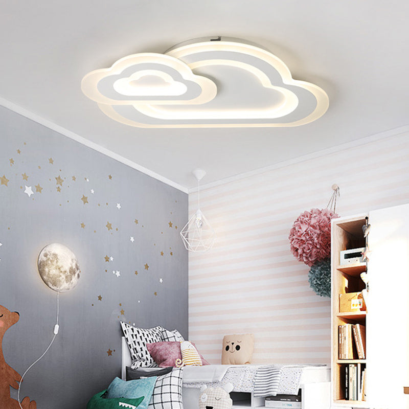 Contemporary Slim Panel Cloud Ceiling Light Acrylic White LED Ceiling Mount Light for Baby Room Clearhalo 'Ceiling Lights' 'Close To Ceiling Lights' 'Close to ceiling' 'Flush mount' Lighting' 201495