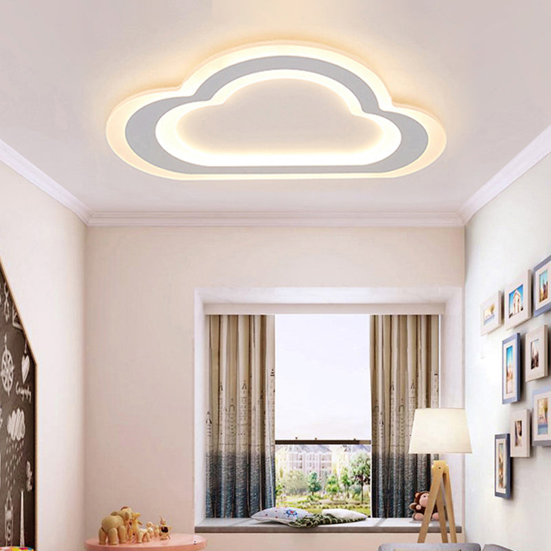 Contemporary Slim Panel Cloud Ceiling Light Acrylic White LED Ceiling Mount Light for Baby Room Clearhalo 'Ceiling Lights' 'Close To Ceiling Lights' 'Close to ceiling' 'Flush mount' Lighting' 201499