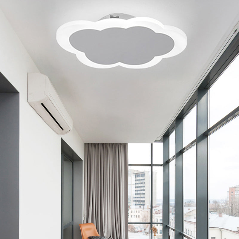 Simple Cloud-Shaped Flushmount Light Acrylic White LED Ceiling Lamp for Porch Dining Room White Clearhalo 'Ceiling Lights' 'Close To Ceiling Lights' 'Close to ceiling' 'Semi-flushmount' Lighting' 201502