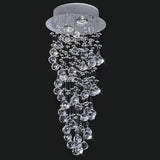 Dual-Spiral Crystal Flush Mount Contemporary 2/6-Head Stairway Ceiling Light in Stainless Steel 2 Stainless-Steel Clearhalo 'Ceiling Lights' 'Close To Ceiling Lights' 'Close to ceiling' 'Flush mount' Lighting' 2015287