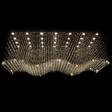 Opulent Crystal Wavy Ceiling Light Modernist 28-Light Living Room Flush Mounted Lamp in Stainless Steel Stainless-Steel Clearhalo 'Ceiling Lights' 'Close To Ceiling Lights' 'Close to ceiling' 'Flush mount' Lighting' 2015289