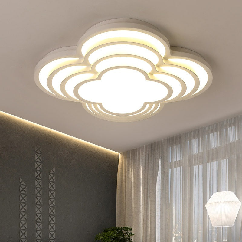 Multi-Tier Flower LED Ceiling Mount Light Contemporary Acrylic Ceiling Fixture in White for Foyer Clearhalo 'Ceiling Lights' 'Close To Ceiling Lights' 'Close to ceiling' 'Flush mount' Lighting' 201556