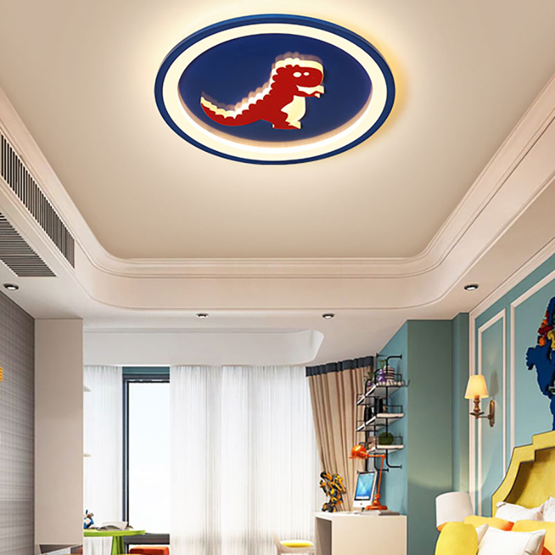 Blue Circle LED Ceiling Lamp Cartoon Acrylic Flush Ceiling Light for Boys Bedroom Blue B Clearhalo 'Ceiling Lights' 'Close To Ceiling Lights' 'Close to ceiling' 'Flush mount' Lighting' 201565