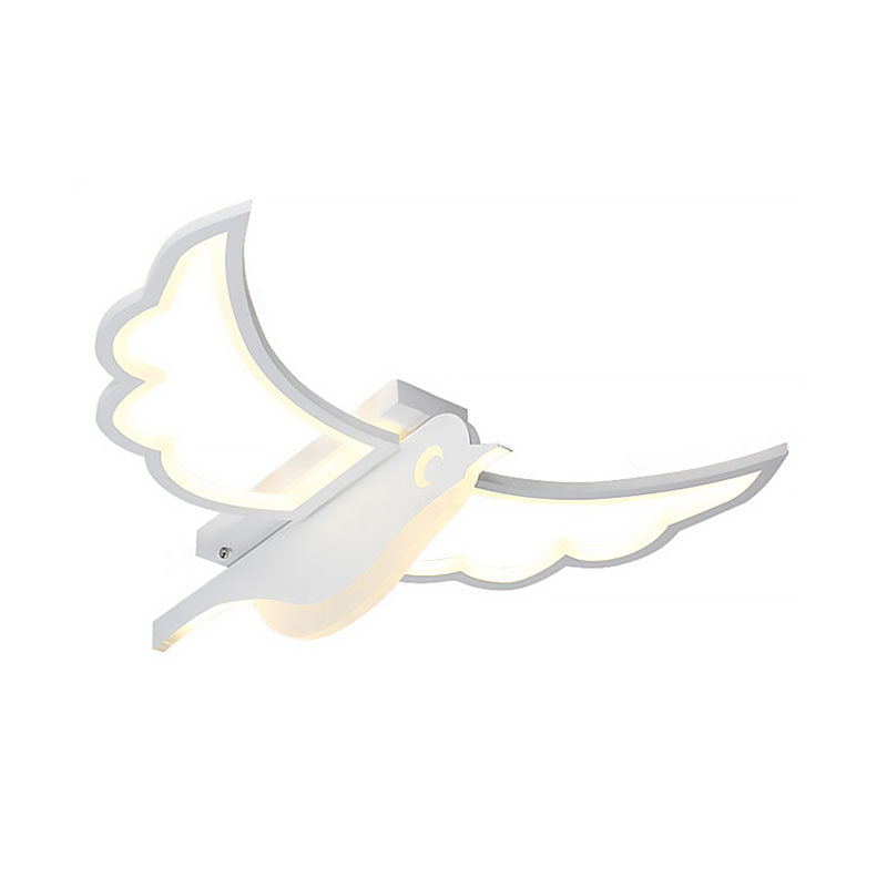 Modern Eagle LED Flush Ceiling Light Acrylic Wood Ceiling Lamp in White for Kindergarten Clearhalo 'Ceiling Lights' 'Close To Ceiling Lights' 'Close to ceiling' 'Flush mount' Lighting' 201602