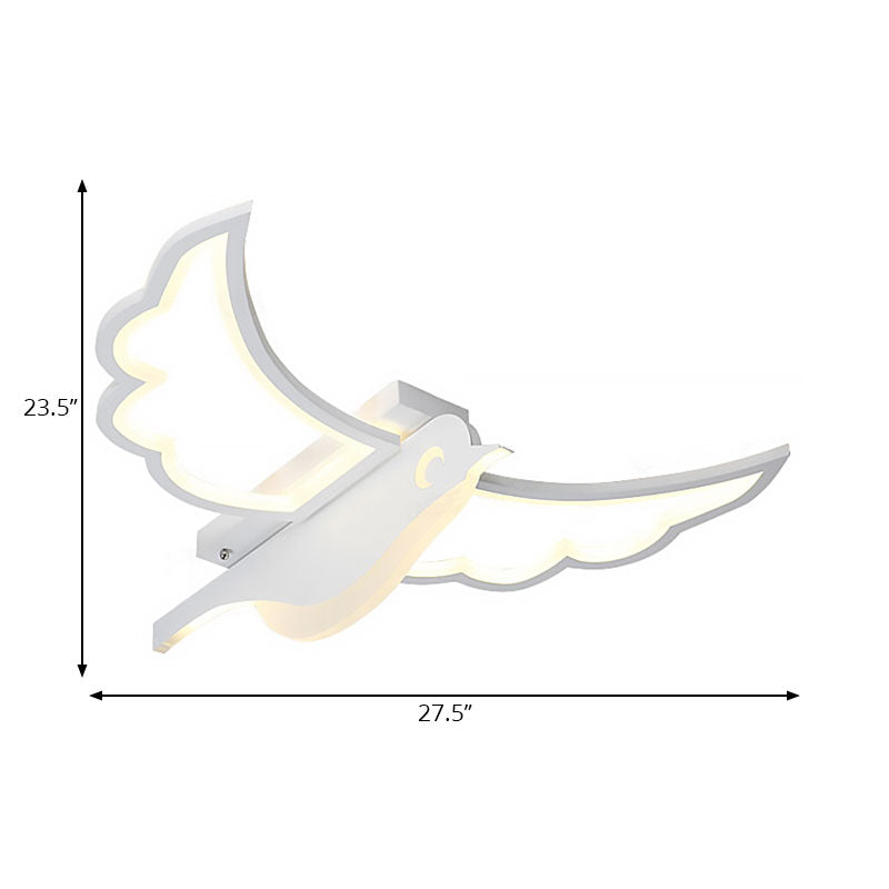 Modern Eagle LED Flush Ceiling Light Acrylic Wood Ceiling Lamp in White for Kindergarten Clearhalo 'Ceiling Lights' 'Close To Ceiling Lights' 'Close to ceiling' 'Flush mount' Lighting' 201603