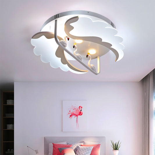 Contemporary White Flush Mount Light Wing Acrylic LED Ceiling Light with Bird for Adult Bedroom White White Clearhalo 'Ceiling Lights' 'Close To Ceiling Lights' 'Close to ceiling' 'Flush mount' Lighting' 201605