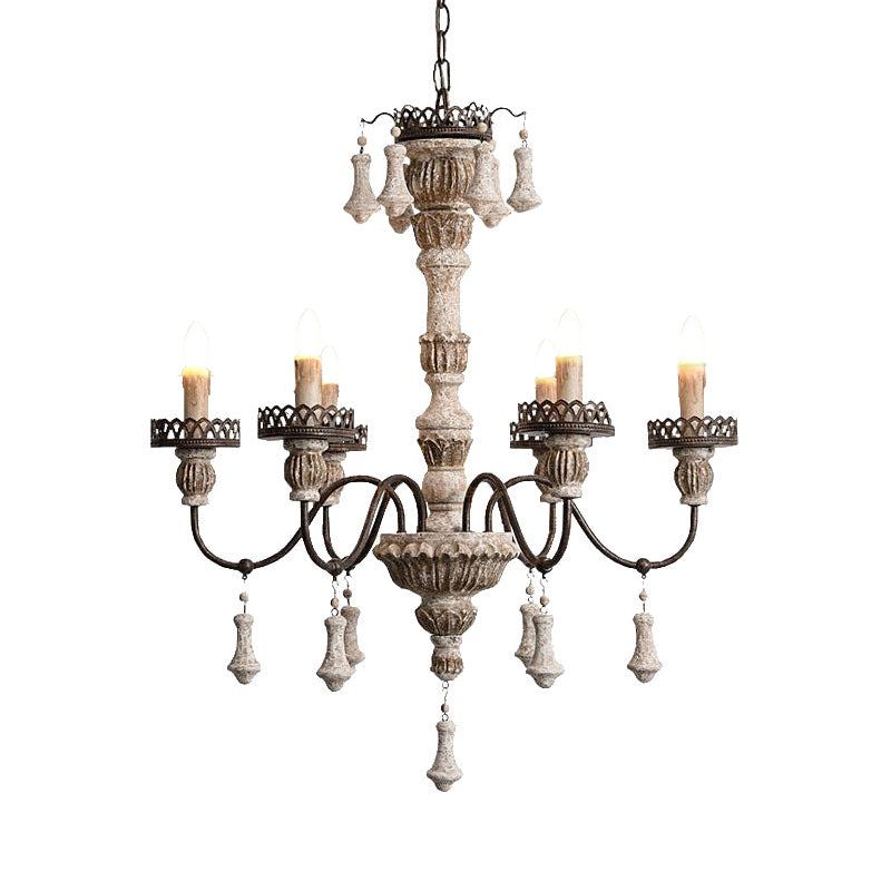 High End Classic 6 Arm Brass Chandelier