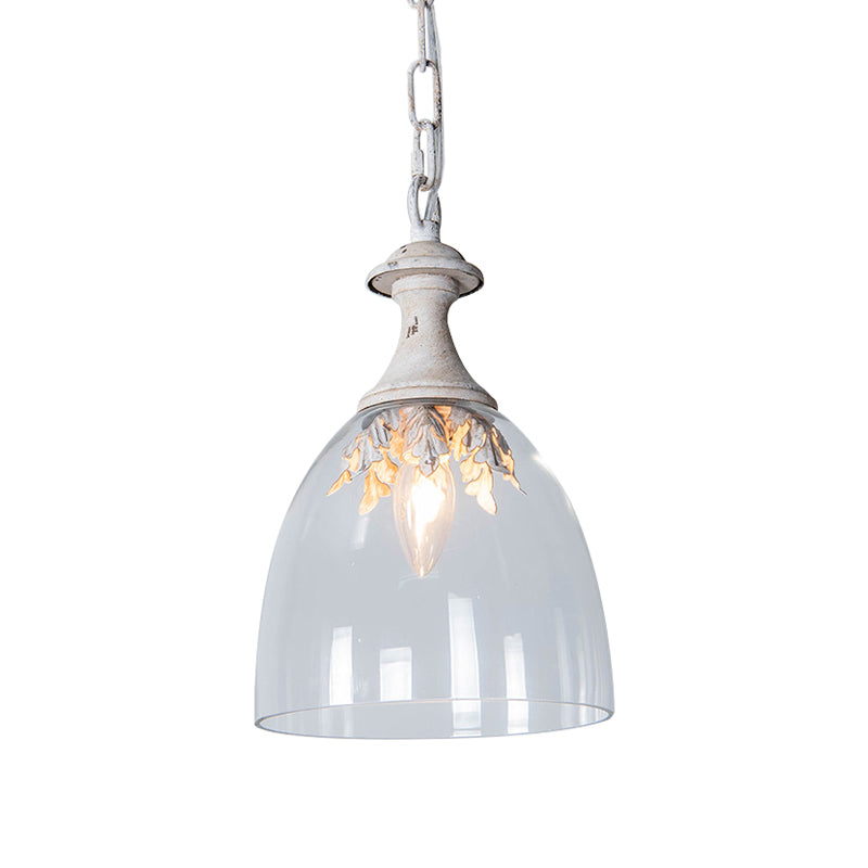 1 Head Metallic Hanging Lamp Kit Traditional Geometrical Dining Room Suspension Pendant Light White Clearhalo 'Ceiling Lights' 'Pendant Lights' 'Pendants' Lighting' 2016181_aa640c57-8033-4fd6-80b0-ffeea1d86106