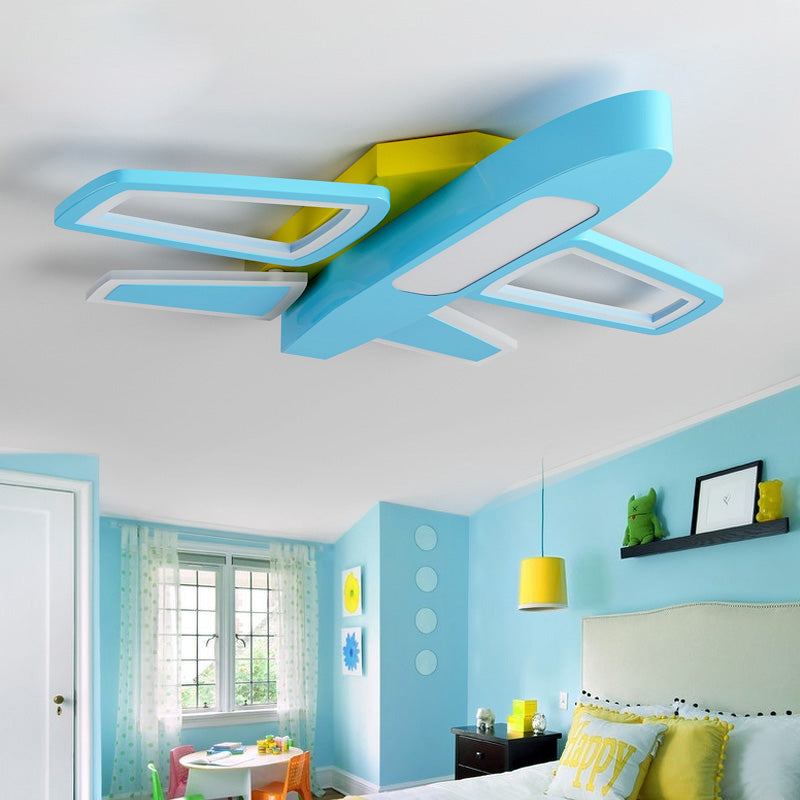 Airplane LED Ceiling Mount Light Cartoon Acrylic Ceiling Lamp for Boys Bedroom Clearhalo 'Ceiling Lights' 'Close To Ceiling Lights' 'Close to ceiling' 'Flush mount' Lighting' 201631