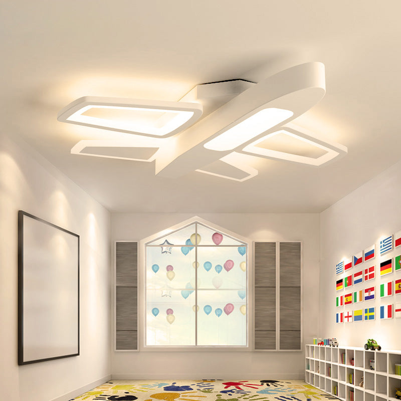 Airplane LED Ceiling Mount Light Cartoon Acrylic Ceiling Lamp for Boys Bedroom White Clearhalo 'Ceiling Lights' 'Close To Ceiling Lights' 'Close to ceiling' 'Flush mount' Lighting' 201634