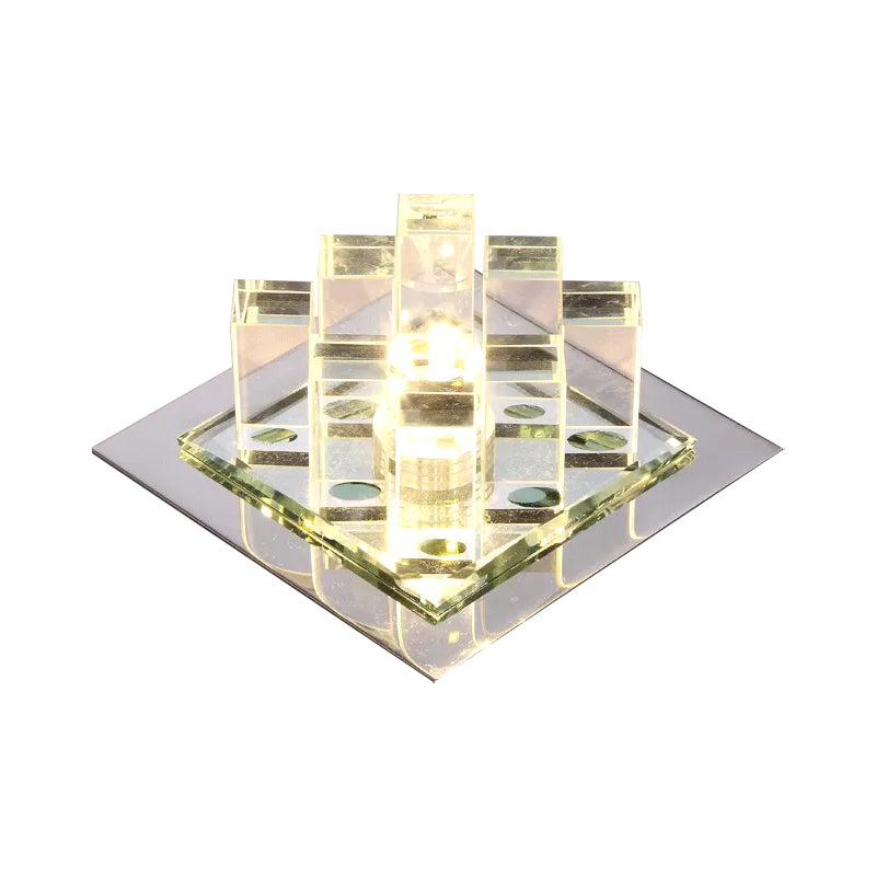 Crystal Square Ceiling Flush Mount Modernist LED Flushmount Light for Corridor Clearhalo 'Ceiling Lights' 'Close To Ceiling Lights' 'Close to ceiling' 'Flush mount' Lighting' 2016392