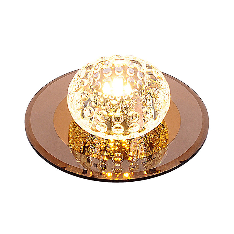 Round Crystal Flush Mount Lighting Simplicity LED Close to Ceiling Lamp for Foyer Clearhalo 'Ceiling Lights' 'Close To Ceiling Lights' 'Close to ceiling' 'Flush mount' Lighting' 2016423