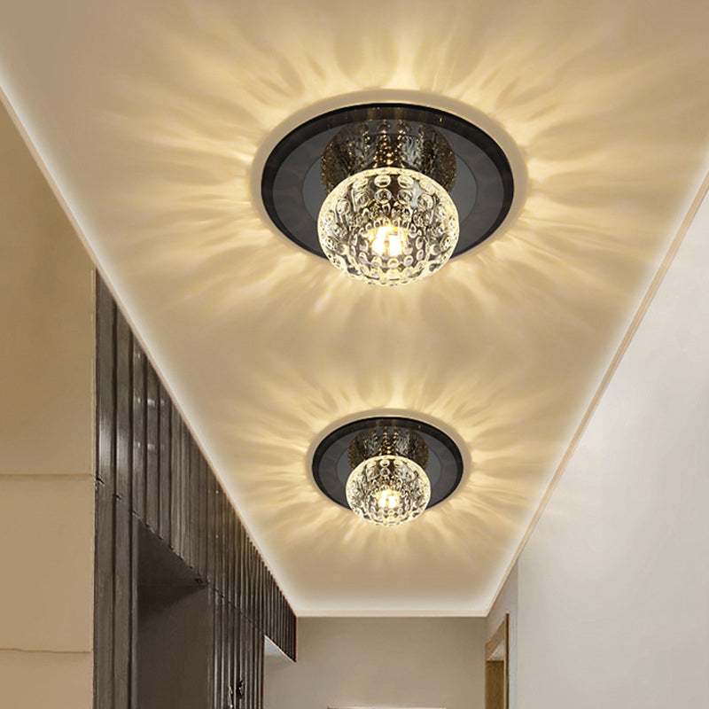 Round Crystal Flush Mount Lighting Simplicity LED Close to Ceiling Lamp for Foyer Clearhalo 'Ceiling Lights' 'Close To Ceiling Lights' 'Close to ceiling' 'Flush mount' Lighting' 2016427