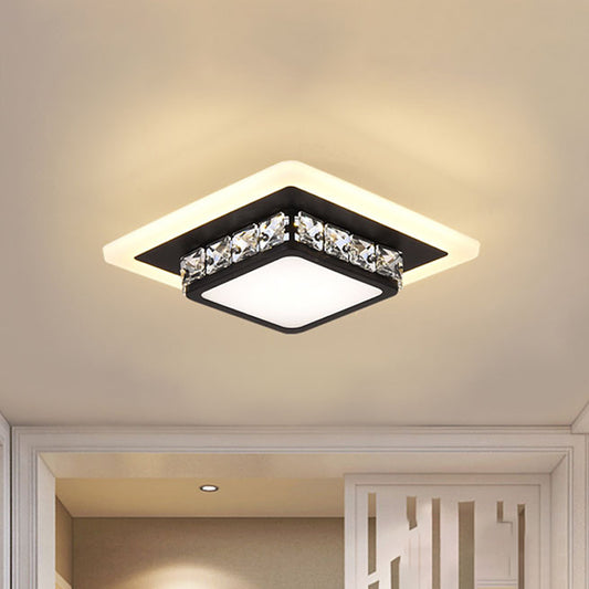 Modern LED Ceiling Mounted Lamp Geometrical Crystal Flush Light Fixture with Acrylic Shade Clearhalo 'Ceiling Lights' 'Close To Ceiling Lights' 'Close to ceiling' 'Flush mount' Lighting' 2016443