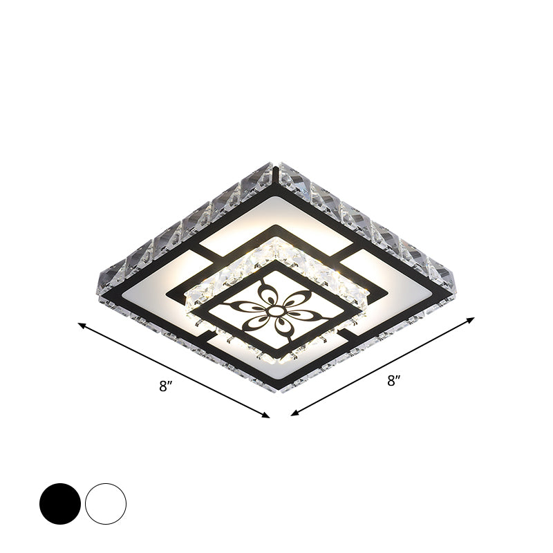 Acrylic Geometry Ceiling Lamp Minimalist LED Crystal Flush Mount Light with Floral Pattern Clearhalo 'Ceiling Lights' 'Close To Ceiling Lights' 'Close to ceiling' 'Flush mount' Lighting' 2016475