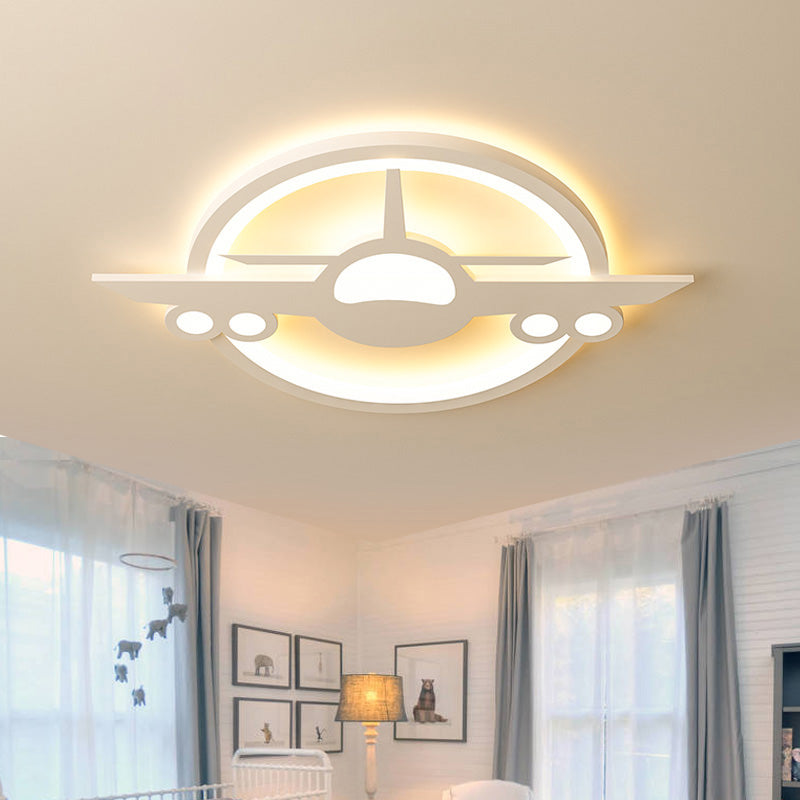 Airplane Kindergarten LED Flush Mount Light Acrylic Modern Ceiling Lamp White Clearhalo 'Ceiling Lights' 'Close To Ceiling Lights' 'Close to ceiling' 'Flush mount' Lighting' 201656