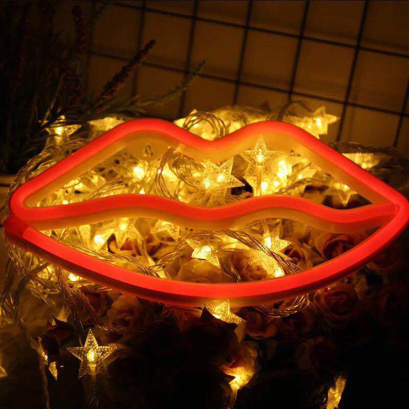 Red Lip-Shaped Nightstand Light Contemporary LED Plastic Wall Lighting for Children Room Clearhalo 'Night Lights' 'Wall Lights' Lighting' 2016636