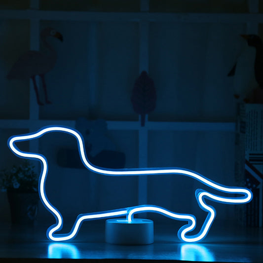 Plastic Dog-Shaped Wall Lamp Contemporary Battery Powered LED Nightstand Light in White Clearhalo 'Night Lights' 'Wall Lights' Lighting' 2016651