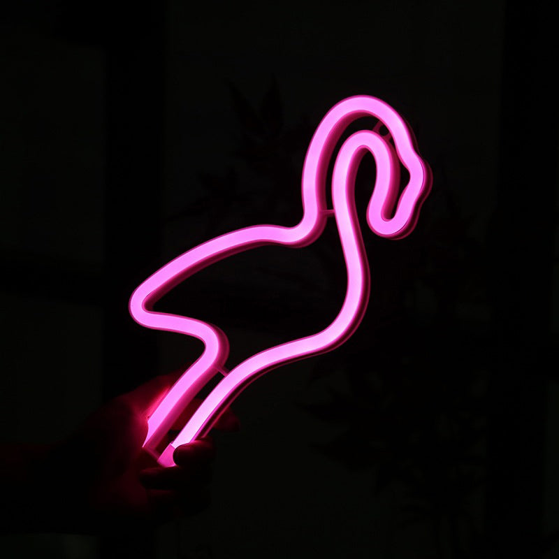 Kids Bedroom LED Night Light Cartoon Style White Wall Hanging Lamp with Flamingo Plastic Shade White Pink Clearhalo 'Night Lights' 'Wall Lights' Lighting' 2016663