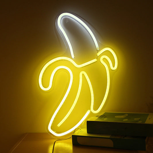 Nordic Banana Wall Night Lamp Acrylic Children Bedroom LED Nightstand Light in White with USB Plug-in Cord Clearhalo 'Night Lights' 'Wall Lights' Lighting' 2016739