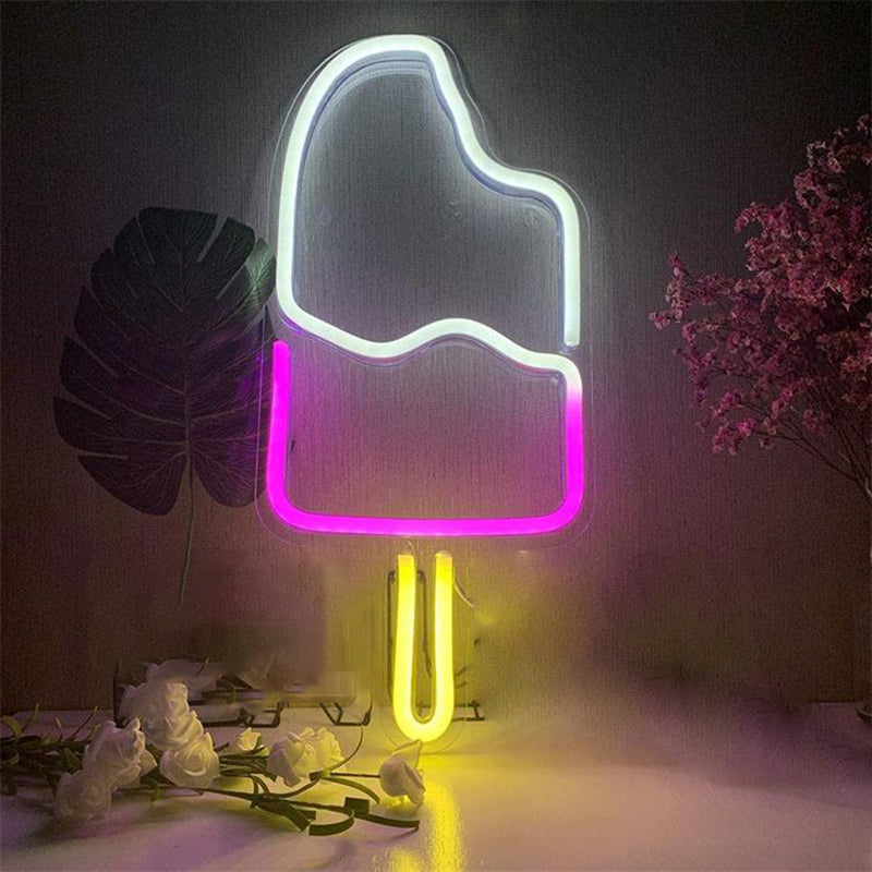 Ice Sucker Bedroom Night Light Plastic Modern Style LED Hanging Night Light in White White Clearhalo 'Night Lights' 'Wall Lights' Lighting' 2016746