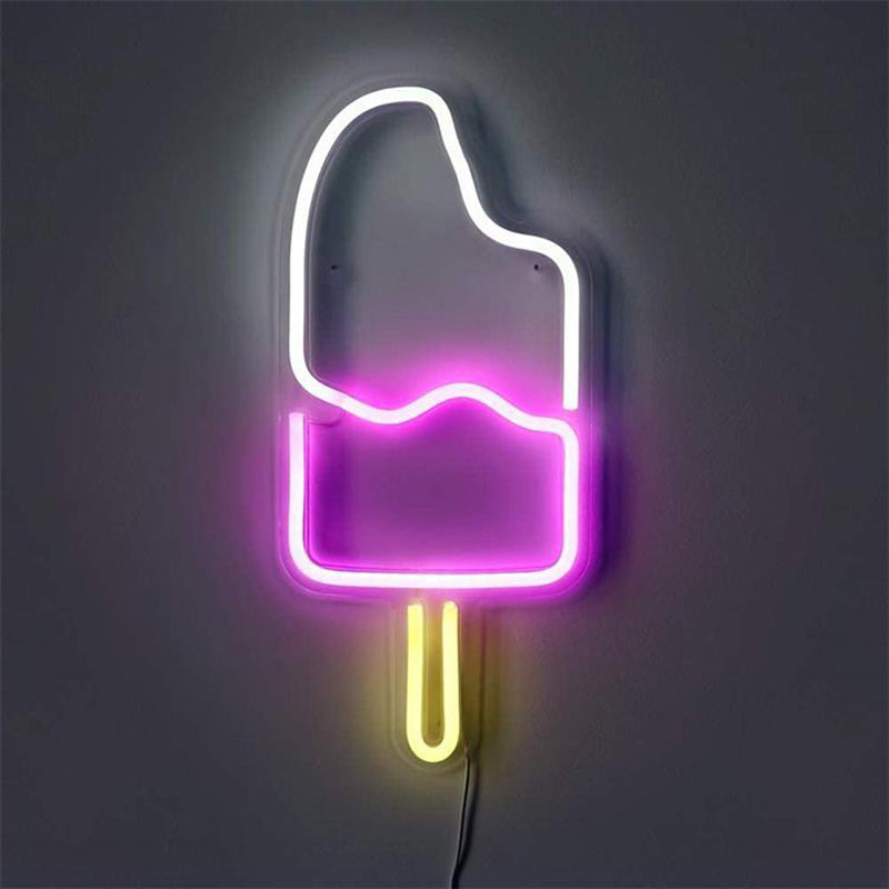 Ice Sucker Bedroom Night Light Plastic Modern Style LED Hanging Night Light in White Clearhalo 'Night Lights' 'Wall Lights' Lighting' 2016747