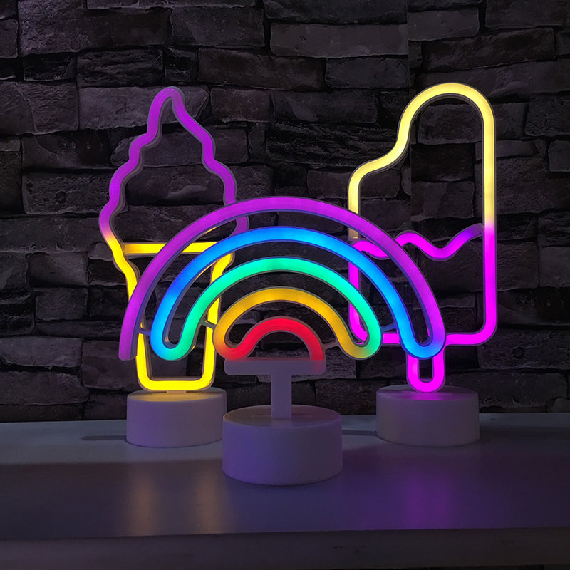 Ice Cream Plastic Night Lighting Simplicity LED White Wall Night Light with Battery Power Clearhalo 'Night Lights' 'Wall Lights' Lighting' 2016752