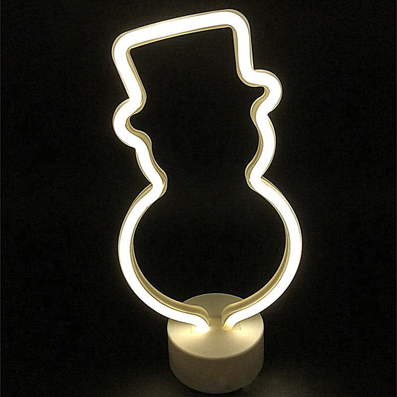 Christmas Element Night Light Cartoon Style Plastic Kids Bedroom LED Wall Night Lighting in White Clearhalo 'Night Lights' 'Wall Lights' Lighting' 2016800