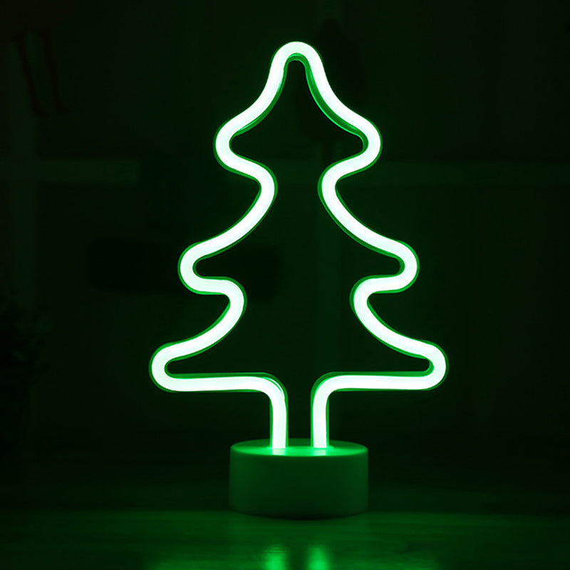 Christmas Element Night Light Cartoon Style Plastic Kids Bedroom LED Wall Night Lighting in White White Christmas Tree Clearhalo 'Night Lights' 'Wall Lights' Lighting' 2016802