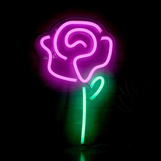 Creative Rose Night Lighting Plastic Girls Bedroom LED Wall Night Lamp in White Clearhalo 'Night Lights' 'Wall Lights' Lighting' 2016812