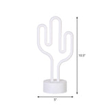 Cactus Shaped Plastic Nightstand Lamp Contemporary Battery Operated LED White Table Lighting Clearhalo 'Night Lights' 'Wall Lights' Lighting' 2016829