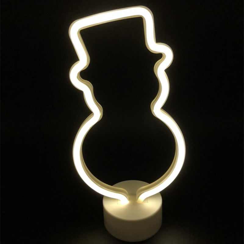 Simple Snowman Wall Night Light Plastic Kids Bedroom LED Nightstand Lighting in White Clearhalo 'Night Lights' 'Wall Lights' Lighting' 2016858