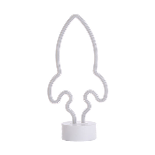 Rocket Baby Bedroom Wall Night Lamp Plastic LED Minimalist Nightstand Light in White Clearhalo 'Night Lights' 'Wall Lights' Lighting' 2016870