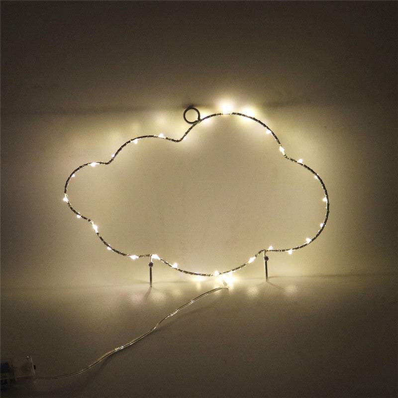 Wire Frame Metal Wall Lamp Contemporary LED White Nightstand Lighting for Children Bedroom White Cloud Clearhalo 'Night Lights' 'Wall Lights' Lighting' 2016988