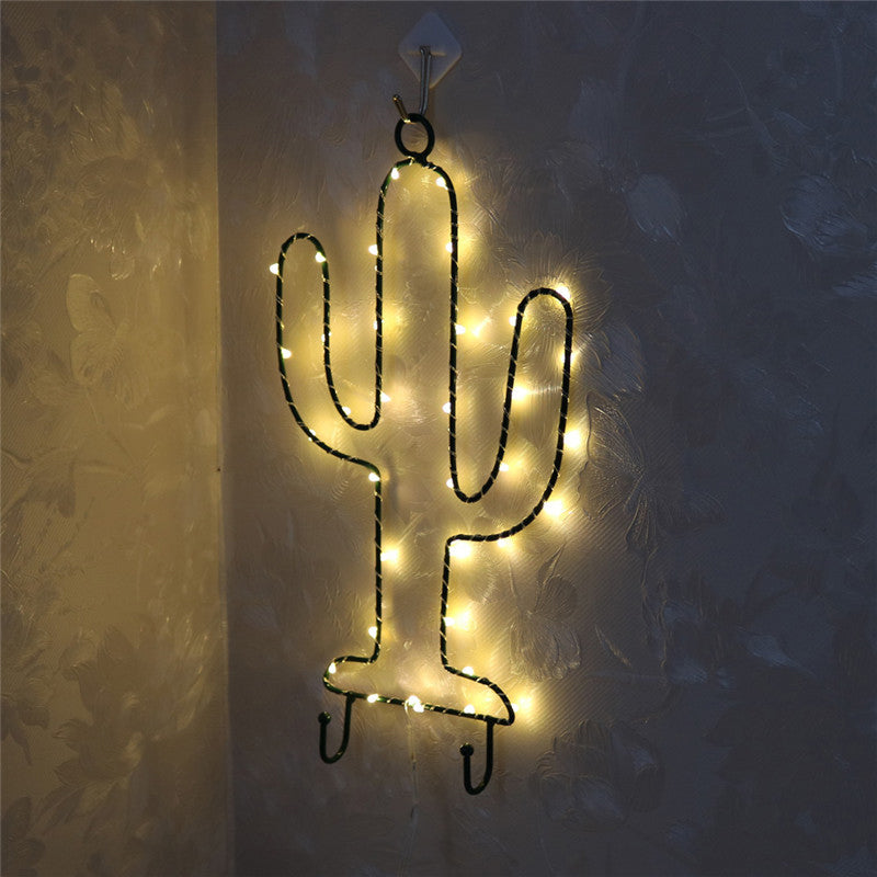 Wire Frame Metal Wall Lamp Contemporary LED White Nightstand Lighting for Children Bedroom White Cactus Clearhalo 'Night Lights' 'Wall Lights' Lighting' 2017004