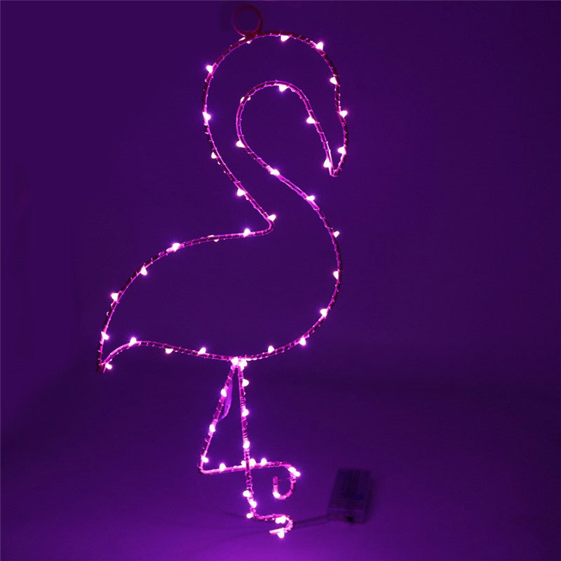 Metal Flamingo Wall Light Simplicity Battery Operated LED Pink Night Table Lamp Pink Pink Clearhalo 'Night Lights' 'Wall Lights' Lighting' 2017017