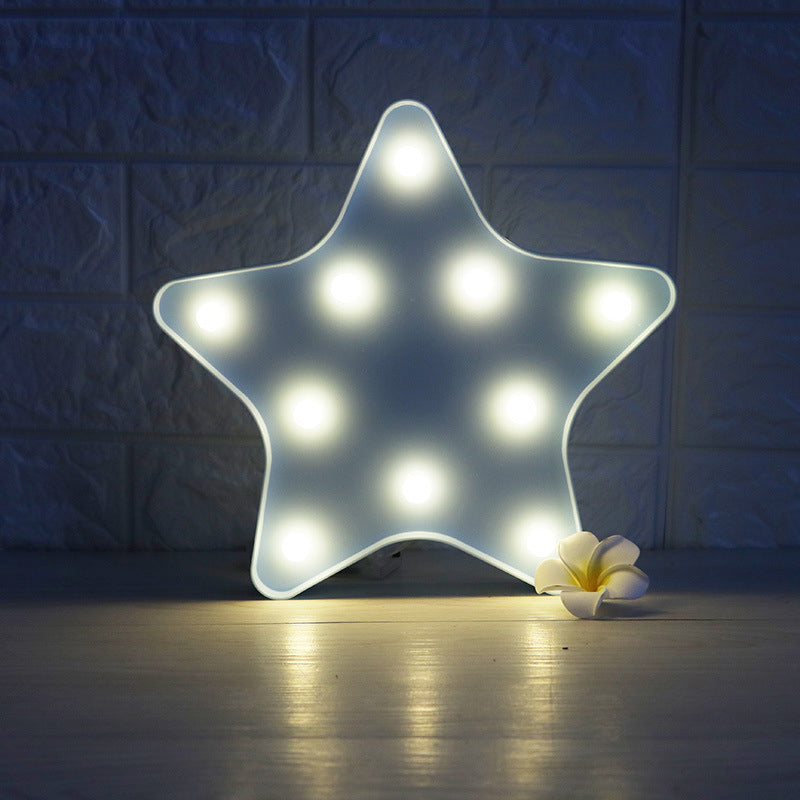 Star Night Stand Light Modern Plastic Battery Operated LED Wall Night Lighting Clearhalo 'Night Lights' 'Wall Lights' Lighting' 2017041