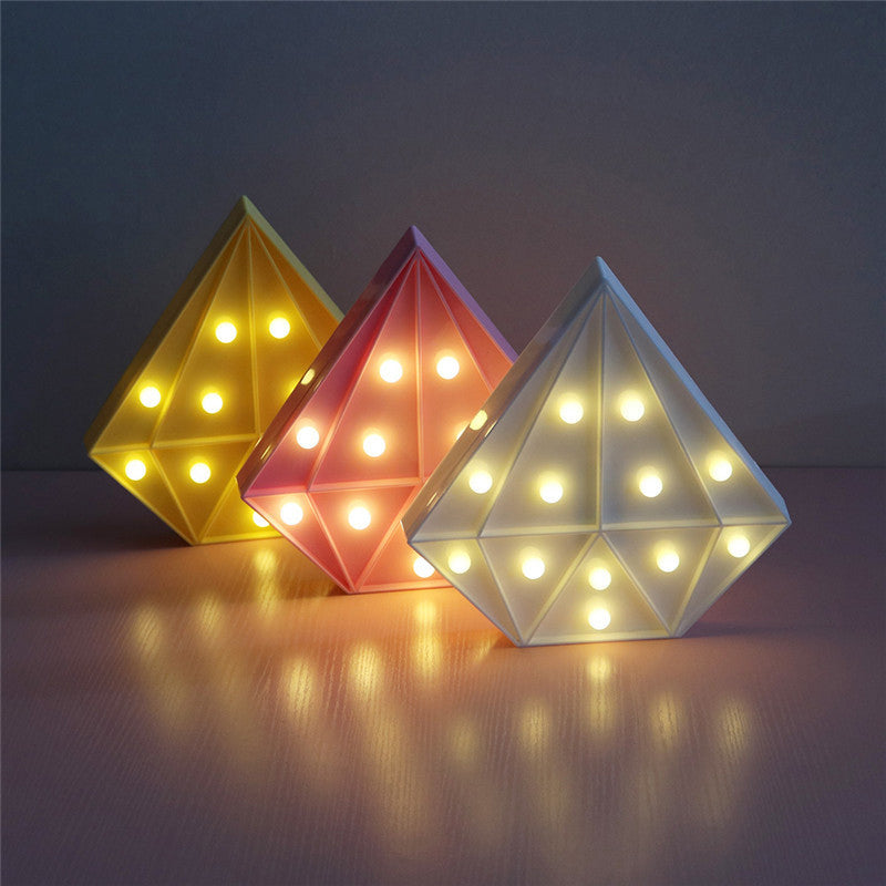 Plastic Diamond Night Lighting Contemporary Battery Operated LED Wall Night Light Clearhalo 'Night Lights' 'Wall Lights' Lighting' 2017108