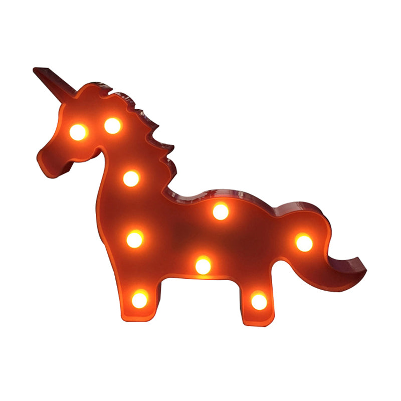 Simplicity LED Nightstand Lamp Unicorn Wall Lighting with Plastic Shade for Kids Bedroom Red Clearhalo 'Night Lights' 'Wall Lights' Lighting' 2017146