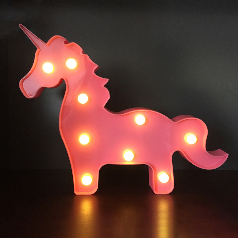 Simplicity LED Nightstand Lamp Unicorn Wall Lighting with Plastic Shade for Kids Bedroom Pink Clearhalo 'Night Lights' 'Wall Lights' Lighting' 2017149