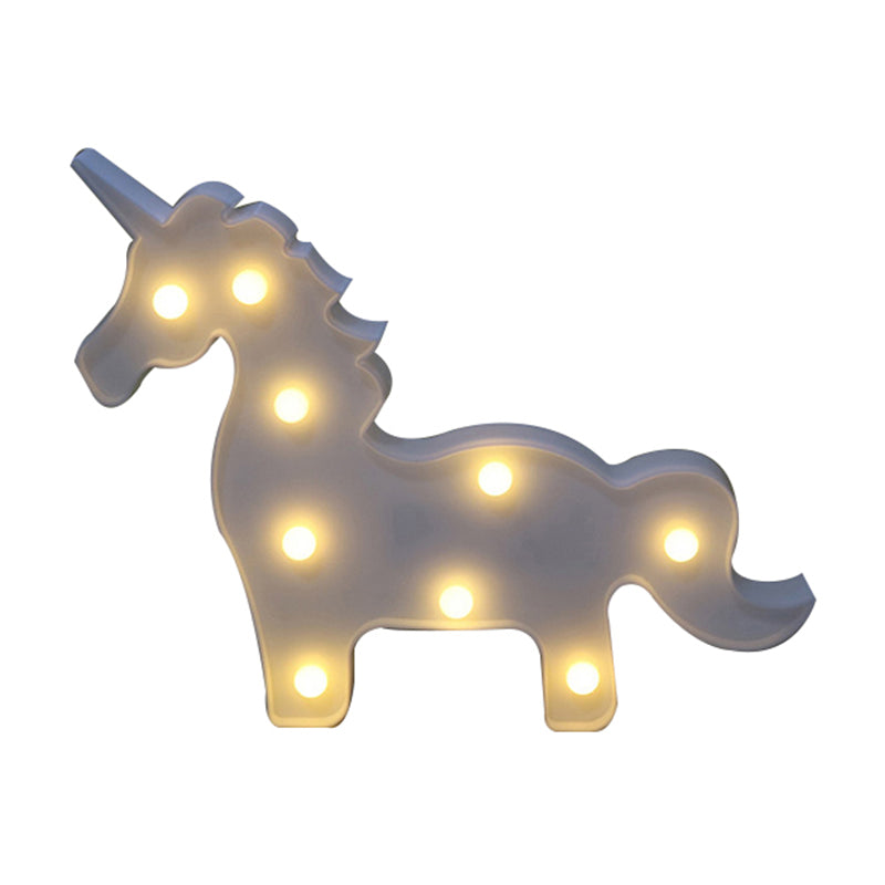 Minimal Unicorn Wall Night Lamp Plastic Children Bedroom LED Night Lighting Clearhalo 'Night Lights' 'Wall Lights' Lighting' 2017166