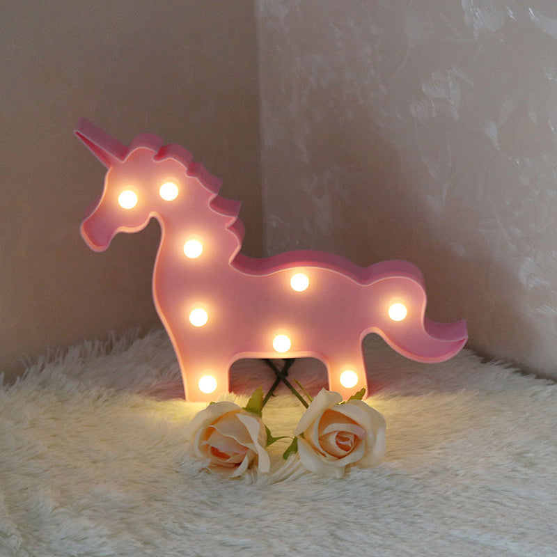 Minimal Unicorn Wall Night Lamp Plastic Children Bedroom LED Night Lighting Clearhalo 'Night Lights' 'Wall Lights' Lighting' 2017169