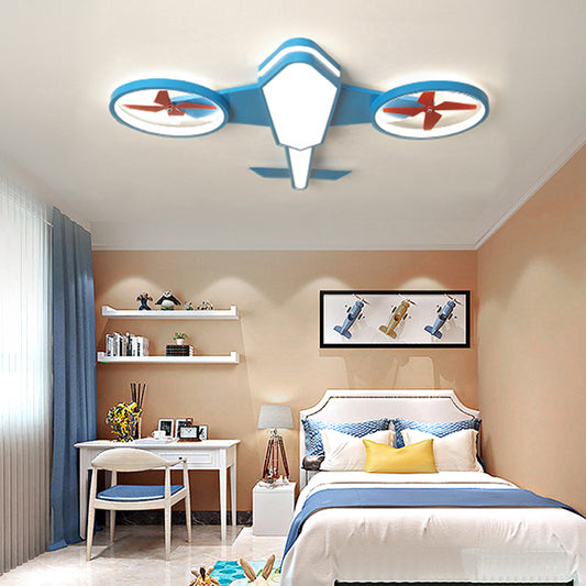 Acrylic Propeller Plane Ceiling Lamp Theme Park Shop Cartoon LED Flush Ceiling Light Blue Clearhalo 'Ceiling Lights' 'Close To Ceiling Lights' 'Close to ceiling' Lighting' 201756