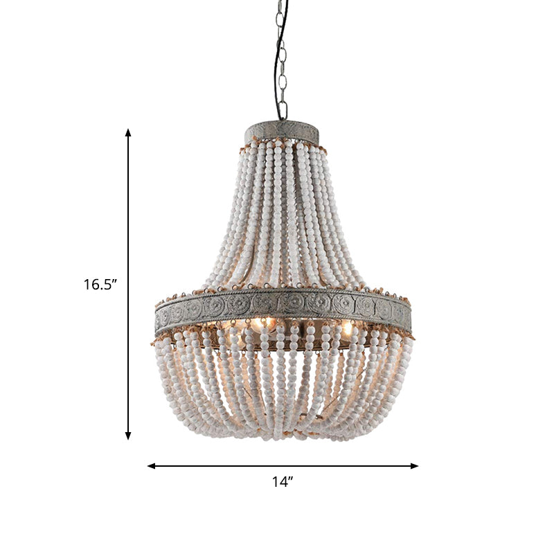 Rustic Basket-Shaped Pendant Lamp Wood Suspension Lighting Fixture for Dining Room Clearhalo 'Ceiling Lights' 'Chandeliers' Lighting' options 2017614