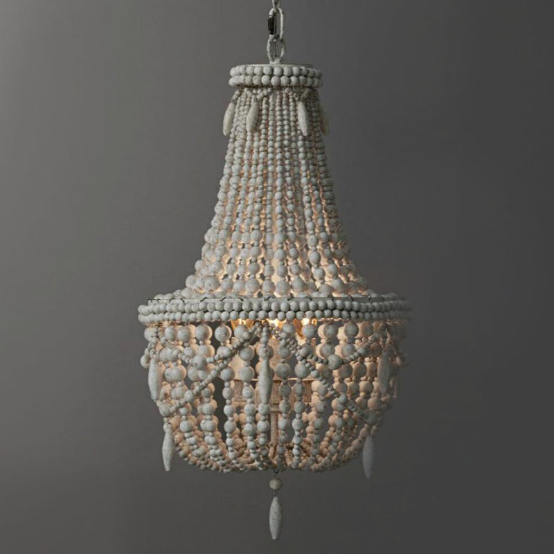 Wood Basket Shade Chandelier Light Country 3 Lights Living Room Pendant Lamp Clearhalo 'Ceiling Lights' 'Chandeliers' Lighting' options 2017618