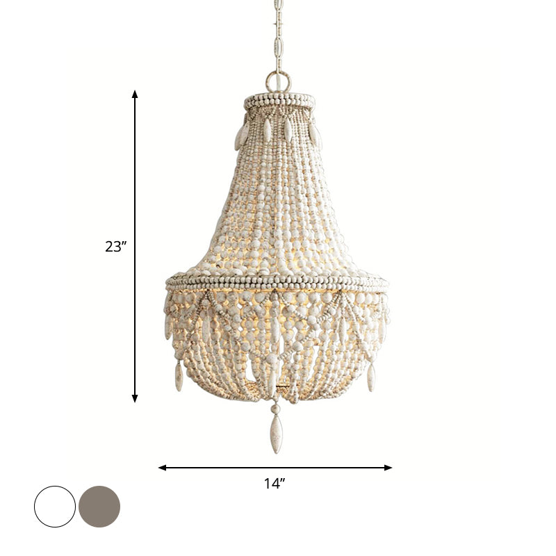 Wood Basket Shade Chandelier Light Country 3 Lights Living Room Pendant Lamp Clearhalo 'Ceiling Lights' 'Chandeliers' Lighting' options 2017620